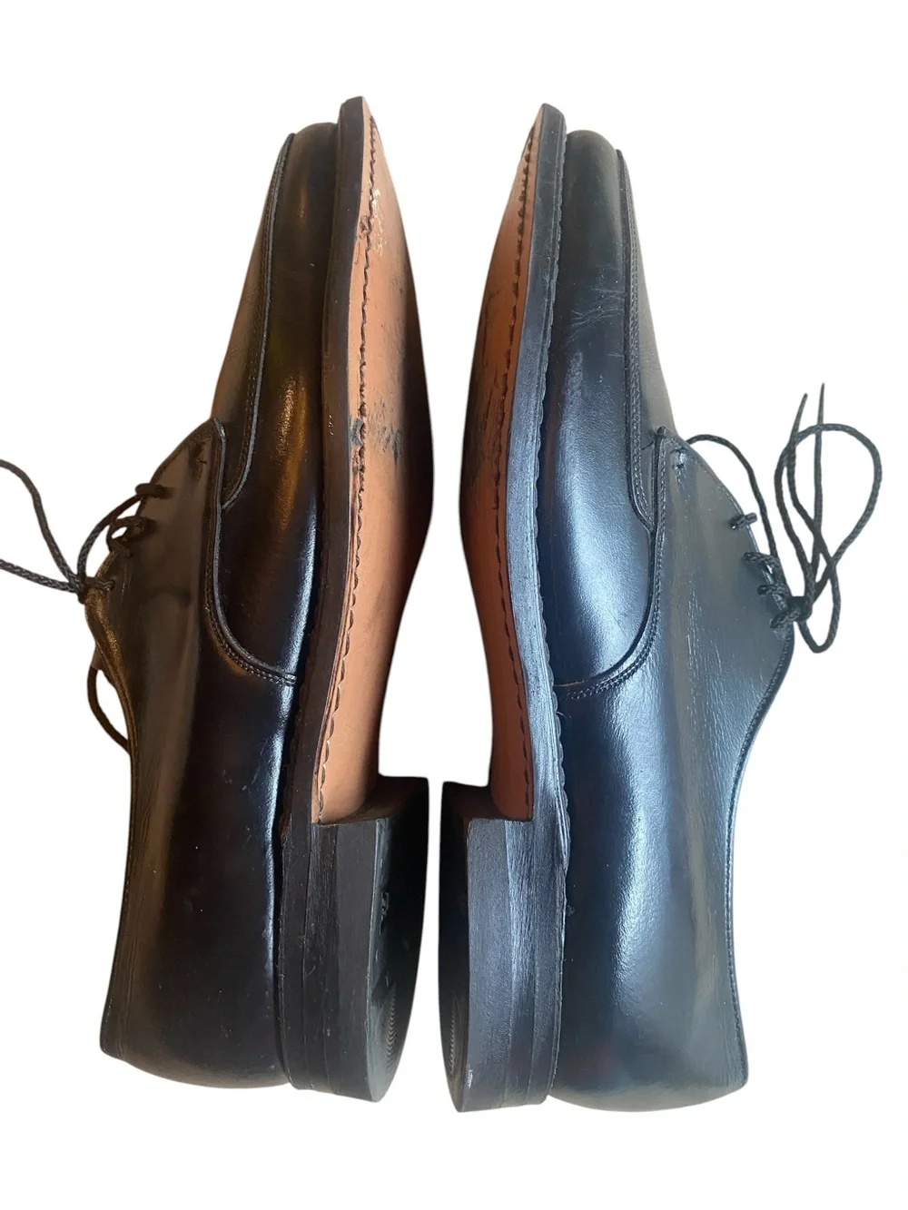 Stuart McGuire Vintage Men's  Derby Black Leather Lace-Up Dress Shoes Size 9.5